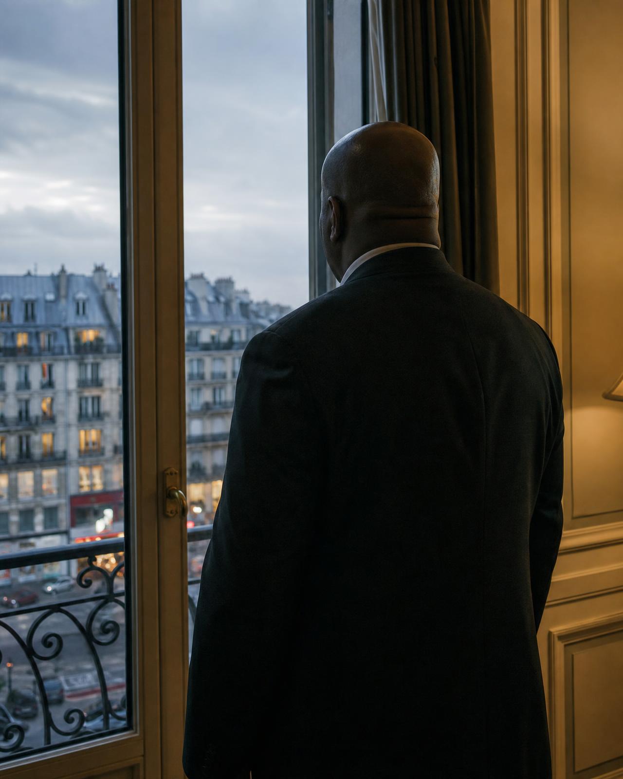 Dirigeant de BPK SECURITY dans les bureaux parisiens de la société, à la tombée du jour